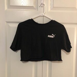 Puma Women's Black Crop Top with Logo
